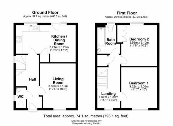 Floor Plan Image for 2 Bedroom End of Terrace House for Sale in Station Road, Isleham