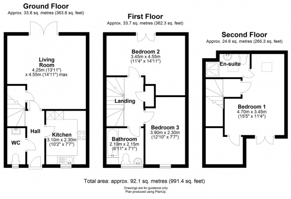 Floor Plan Image for 3 Bedroom Town House to Rent in Neath Farm Court, Cambridge