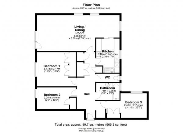 Floor Plan Image for 3 Bedroom Flat for Sale in Croftgate, Cambridge