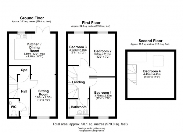 Floor Plan Image for 4 Bedroom Terraced House for Sale in Romsey Terrace, Cambridge