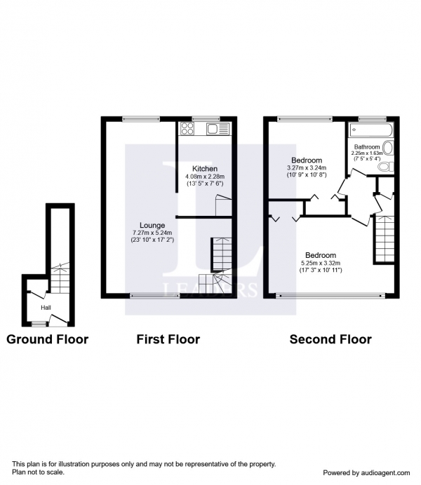 Floor Plan Image for 2 Bedroom Maisonette to Rent in Treemount Court, Grove Avenue, Epsom