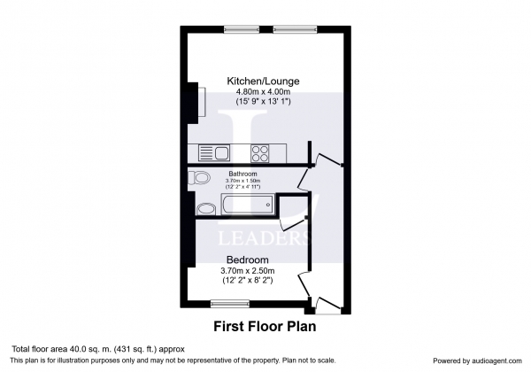 Floor Plan Image for 1 Bedroom Flat to Rent in East Street, Epsom