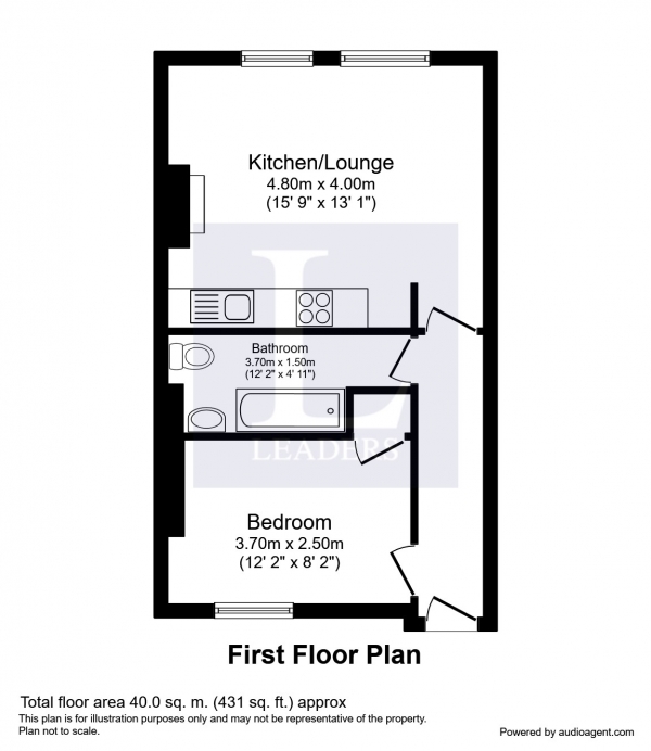 Floor Plan Image for 1 Bedroom Flat to Rent in East Street, Epsom