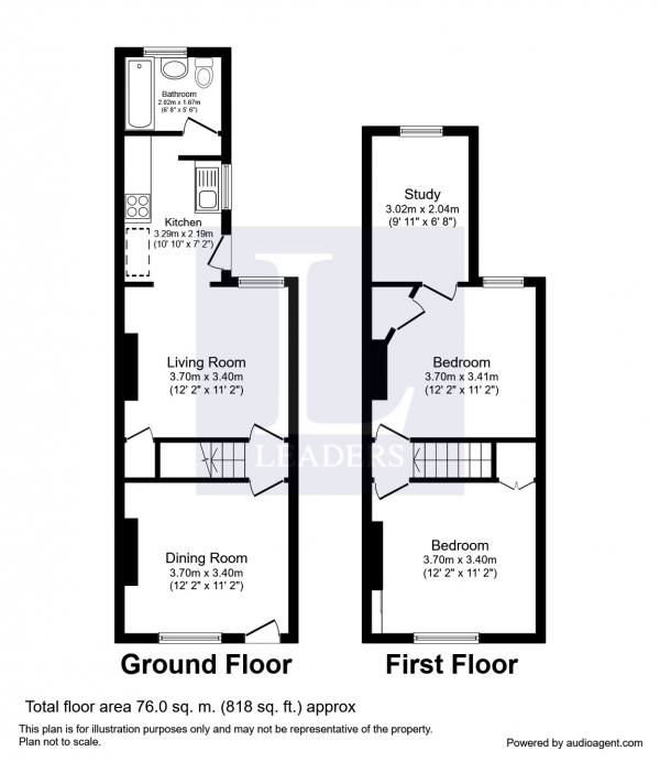 Floor Plan for 3 Bedroom Semi-Detached House to Rent in Leith Road, Epsom, KT17, 1DA - £312 pw | £1350 pcm