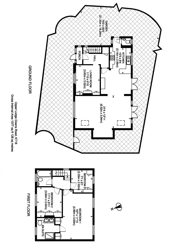 Floor Plan for 3 Bedroom Detached House to Rent in Downs Road, Epsom, KT18, 5LN - £485 pw | £2100 pcm