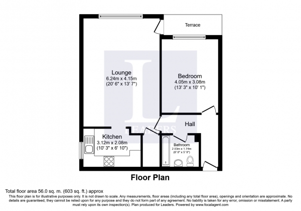 Floor Plan Image for 1 Bedroom Apartment to Rent in Clovelly Court, Alexandra Road, Epsom