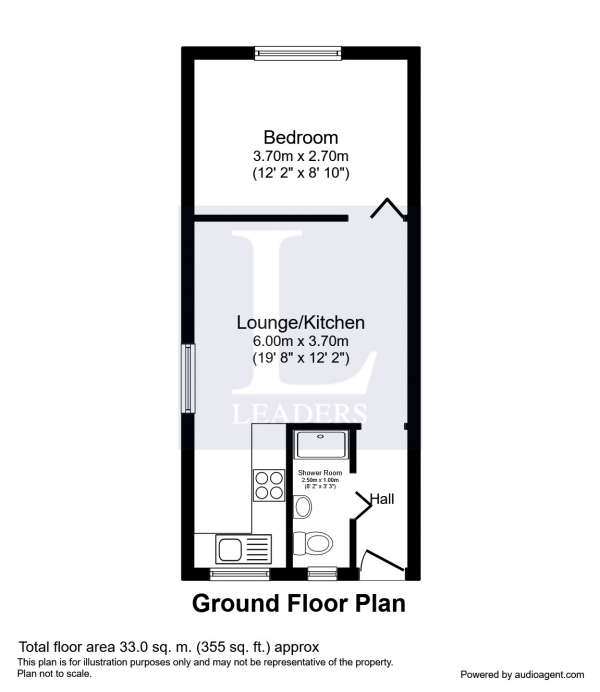 Floor Plan for 1 Bedroom Flat to Rent in Mistley Court, Ashley Road, Epsom, KT18, 5AW - £190 pw | £825 pcm