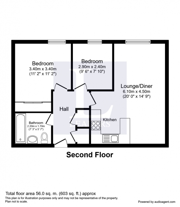 Floor Plan Image for 2 Bedroom Apartment to Rent in Capitol Square, Church Street, Epsom