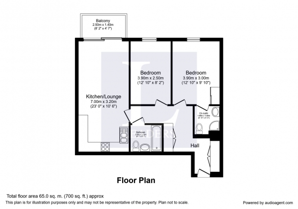 Floor Plan Image for 2 Bedroom Flat to Rent in Capitol Square, Church Street, Epsom