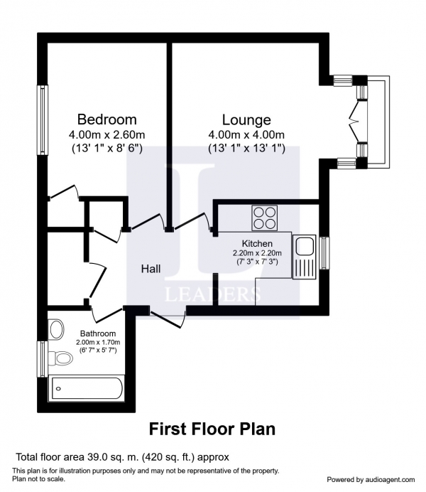 Floor Plan Image for 1 Bedroom Apartment to Rent in Farriers Road, Epsom