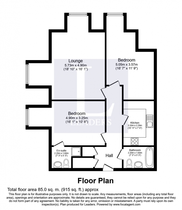 Floor Plan Image for 2 Bedroom Apartment to Rent in The Tracery, Banstead