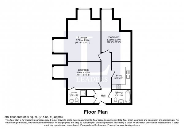 Floor Plan Image for 2 Bedroom Apartment to Rent in The Tracery, Banstead