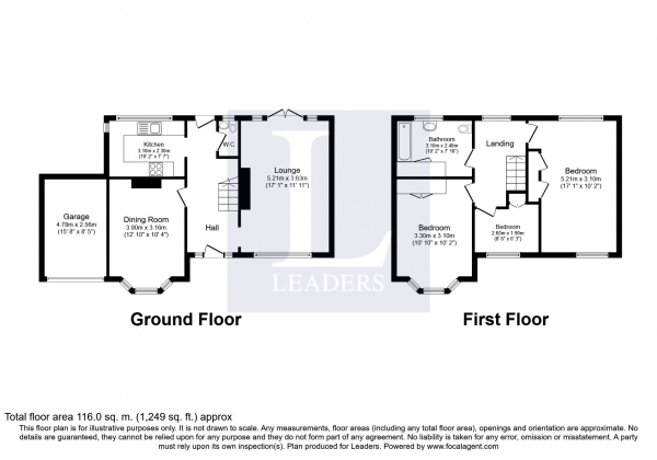 Floor Plan for 3 Bedroom Detached House to Rent in Ashley Road, Epsom, KT18, 5BN - £392 pw | £1700 pcm