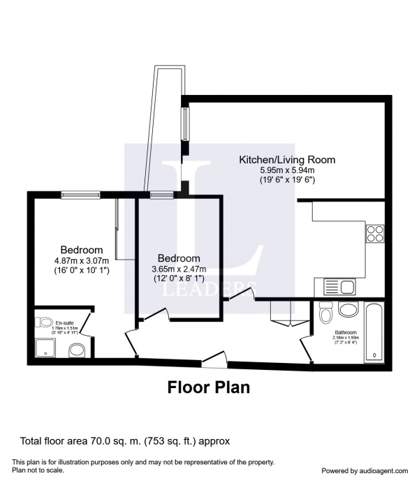 Floor Plan Image for 2 Bedroom Apartment to Rent in Capitol Square, Church Street, Surrey