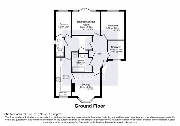 Floor Plan Image for 3 Bedroom Property to Rent in Overdale, Ashtead, Surrey