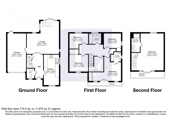 Floor Plan Image for 5 Bedroom Detached House to Rent in Redwood Drive, Epsom