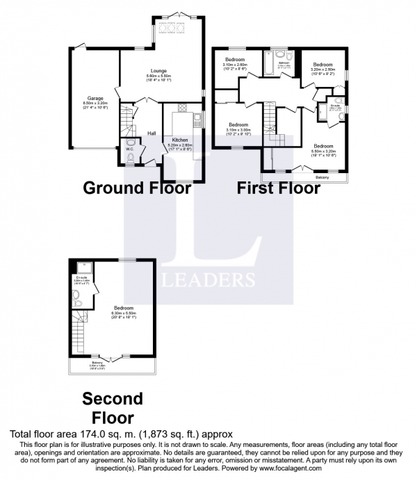 Floor Plan Image for 5 Bedroom Detached House to Rent in Redwood Drive, Epsom