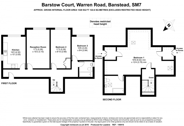 Floor Plan Image for 3 Bedroom Maisonette to Rent in Barstow Place, Warren Road, Banstead