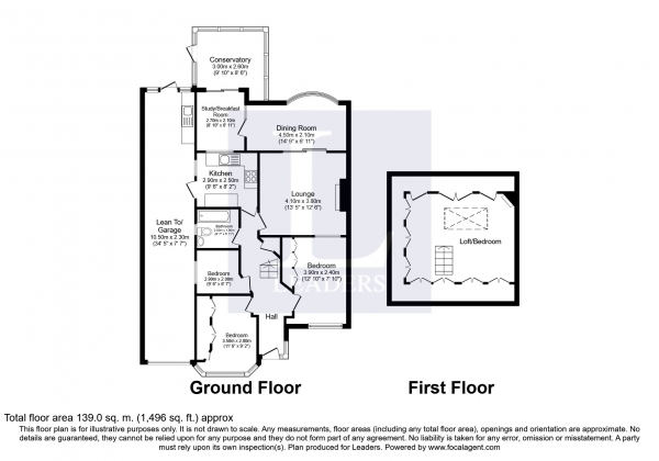 Floor Plan Image for 3 Bedroom Bungalow to Rent in Firswood Avenue, Epsom