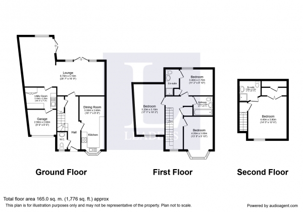 Floor Plan Image for 4 Bedroom Semi-Detached House to Rent in Horton Crescent, Epsom