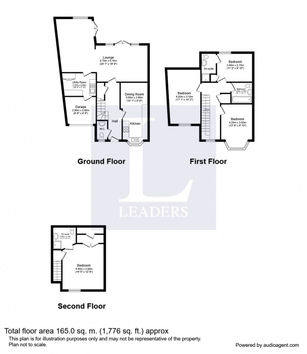 Floor Plan Image for 4 Bedroom Semi-Detached House to Rent in Horton Crescent, Epsom