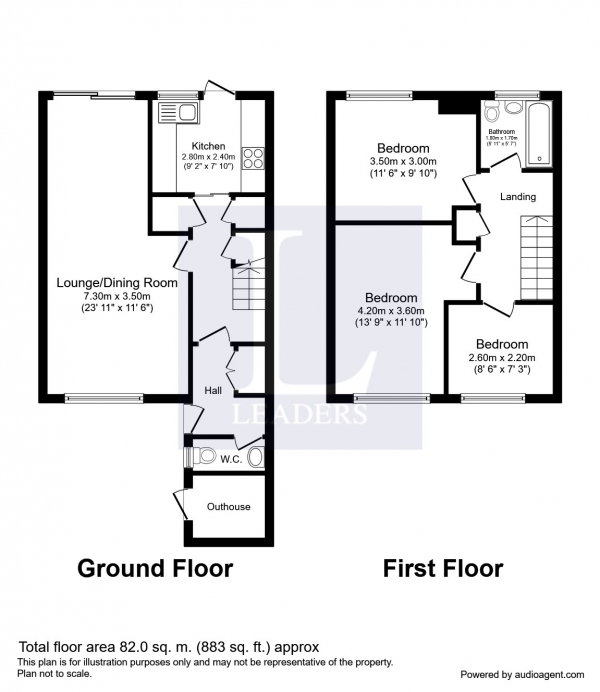 Floor Plan Image for 3 Bedroom Semi-Detached House to Rent in Ormonde Avenue, Epsom