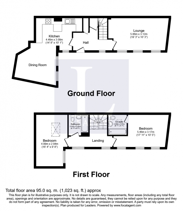 Floor Plan Image for 2 Bedroom Town House to Rent in High Street, Epsom