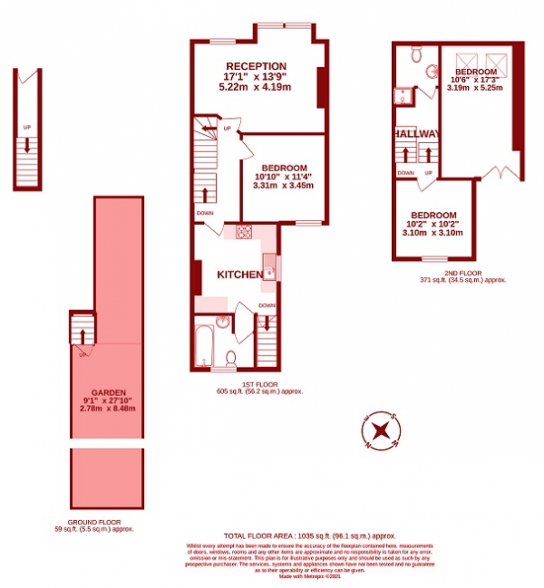 Floor Plan Image for 3 Bedroom Maisonette to Rent in Acre Road, Colliers Wood, London