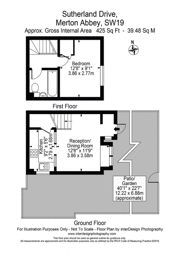 Floor Plan Image for 1 Bedroom End of Terrace House to Rent in Sutherland Drive, Colliers Wood, London