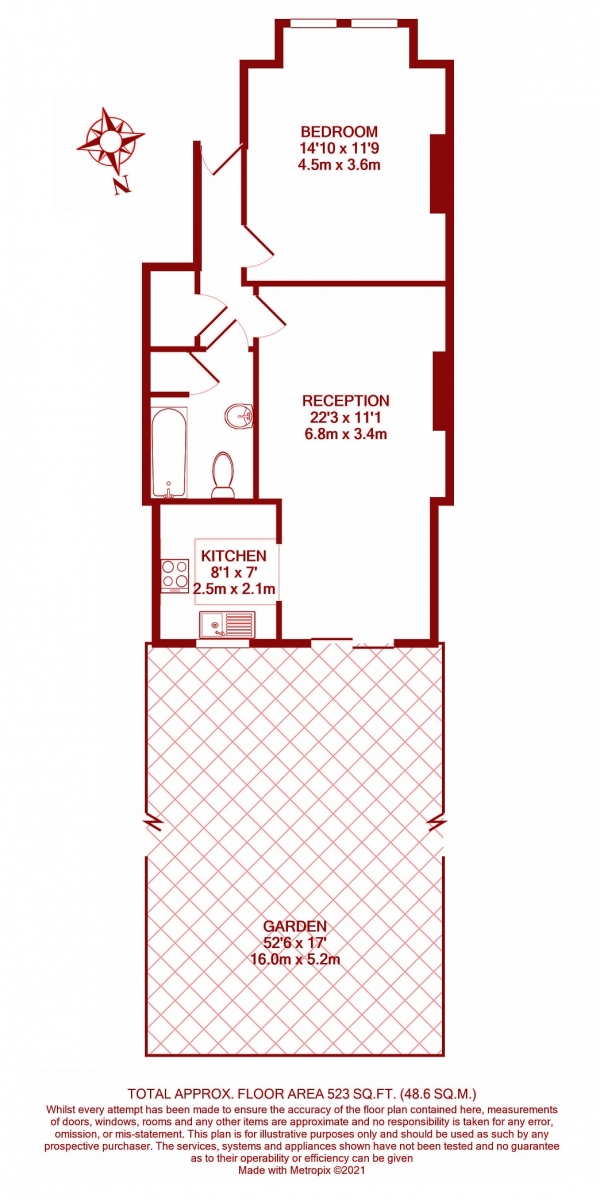 Floor Plan Image for 1 Bedroom Flat for Sale in Lyveden Road, Colliers Wood, London