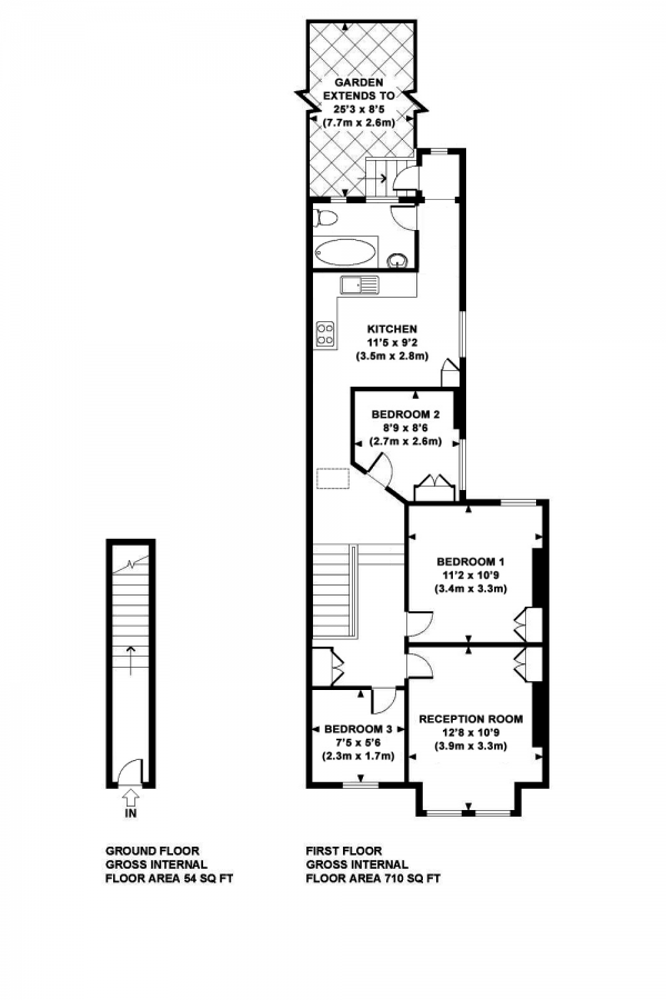 Floor Plan Image for 3 Bedroom Maisonette to Rent in College Road, Colliers Wood, London