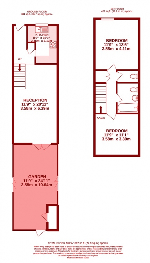 Floor Plan Image for 2 Bedroom Terraced House for Sale in Battle Close, London