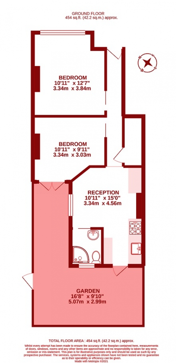Floor Plan for 2 Bedroom Maisonette for Sale in Kimble Road, Colliers Wood, London, SW19, 2AU -  &pound429,950