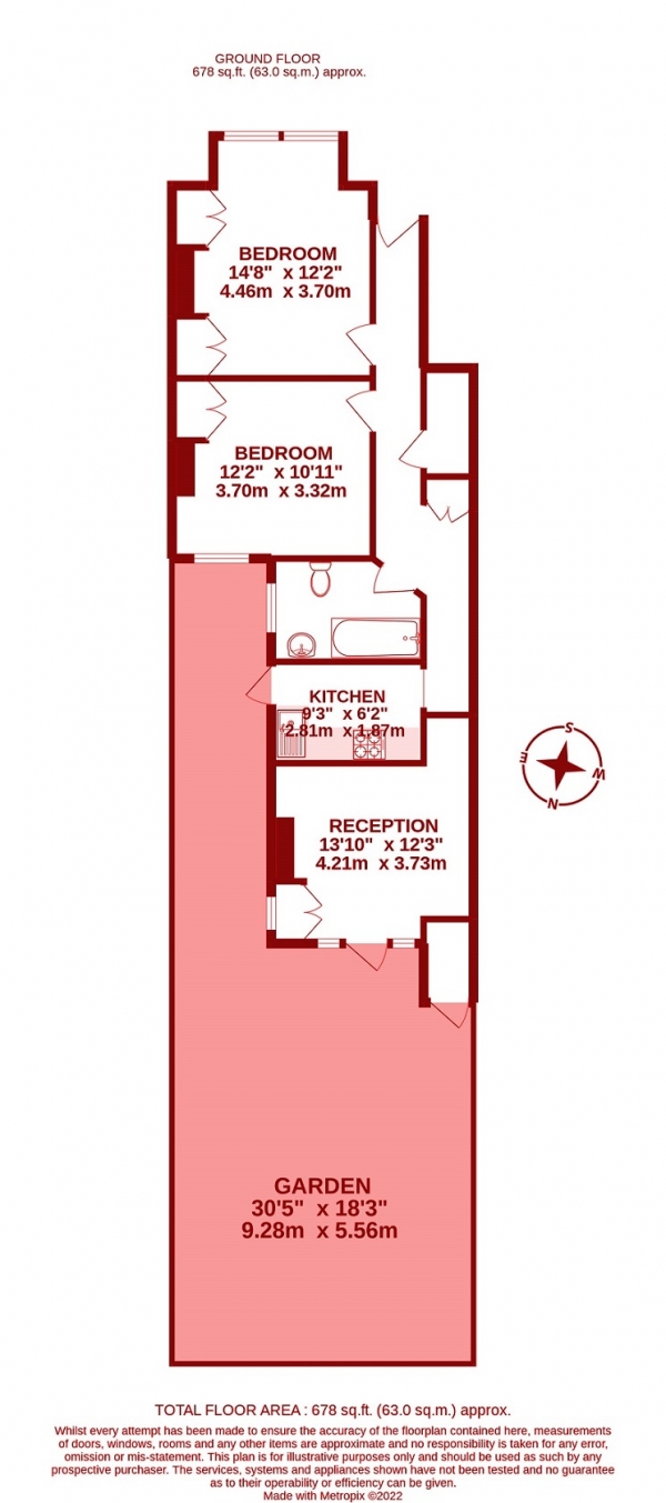 Floor Plan Image for 2 Bedroom Maisonette for Sale in Clarendon Road, Colliers Wood, London