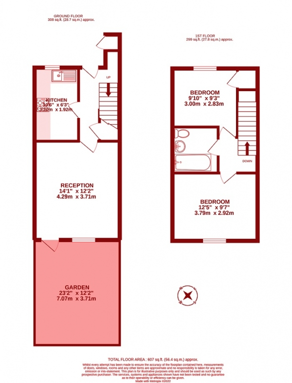 Floor Plan Image for 2 Bedroom Terraced House for Sale in Andrews Close, Worcester Park