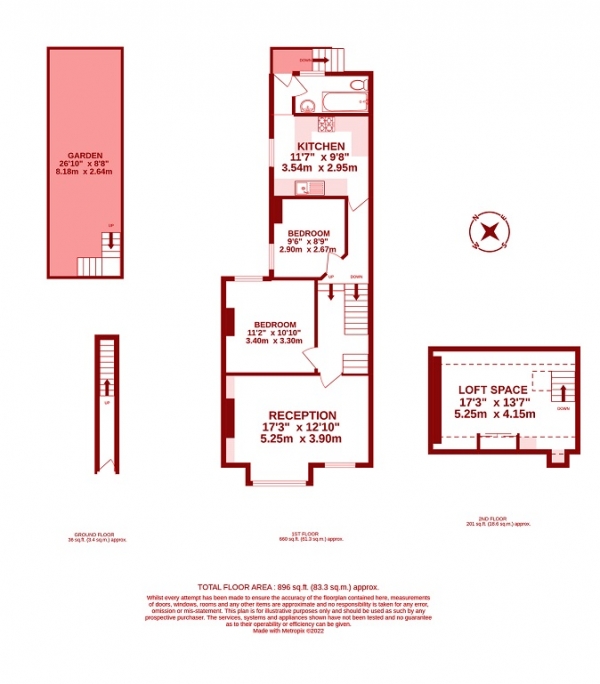 Floor Plan Image for 2 Bedroom Maisonette for Sale in University Road, Colliers Wood, London