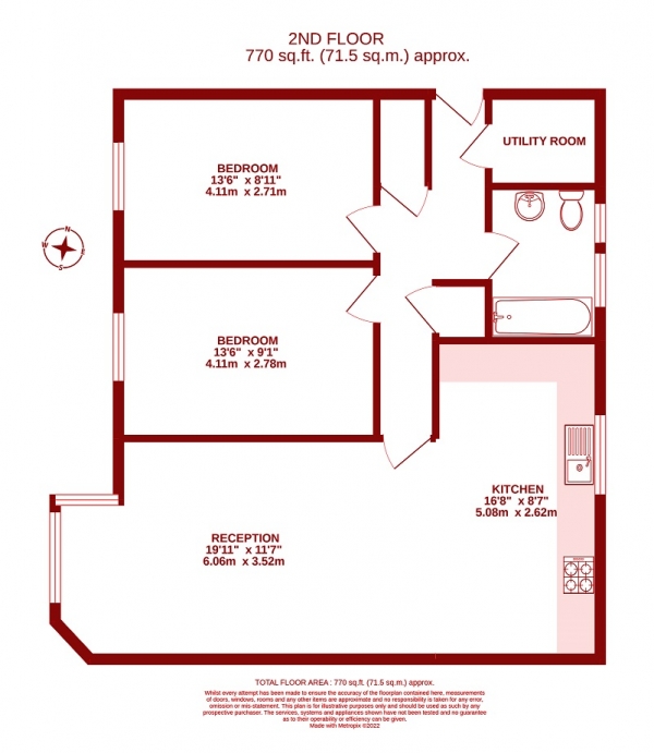 Floor Plan Image for 2 Bedroom Flat for Sale in Sheldrick Close, Colliers Wood, London