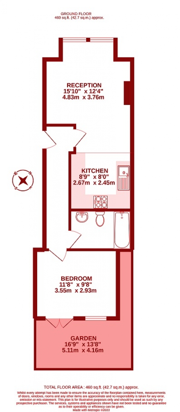 Floor Plan Image for 1 Bedroom Flat for Sale in Devonshire Road, Colliers Wood, London