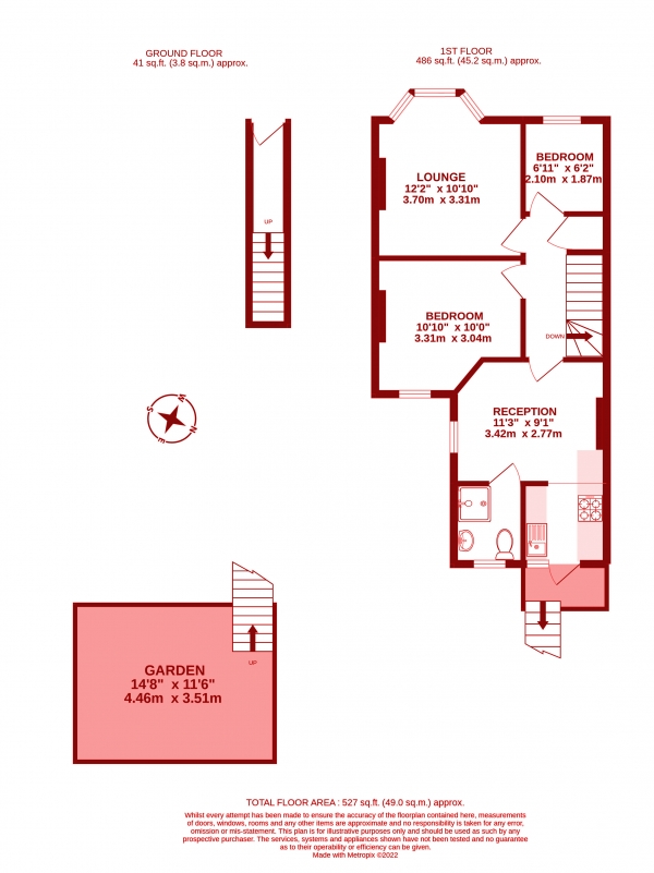 Floor Plan Image for 2 Bedroom Maisonette for Sale in Kimble Road, Colliers Wood, London