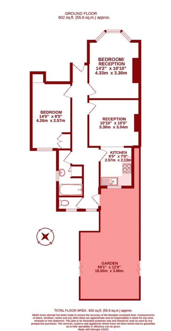 Floor Plan Image for 2 Bedroom Flat for Sale in Park Road, Colliers Wood, London