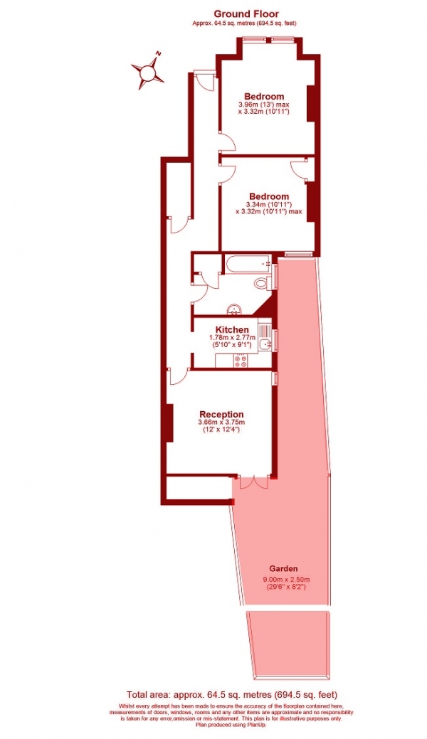 Floor Plan Image for 2 Bedroom Maisonette for Sale in Courtney Road, Colliers Wood, London