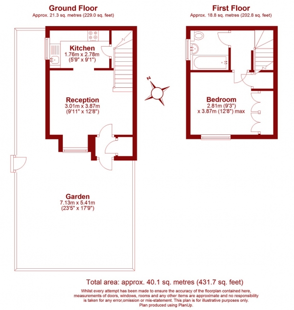 Floor Plan Image for 1 Bedroom End of Terrace House for Sale in Liberty Avenue, Colliers Wood, London