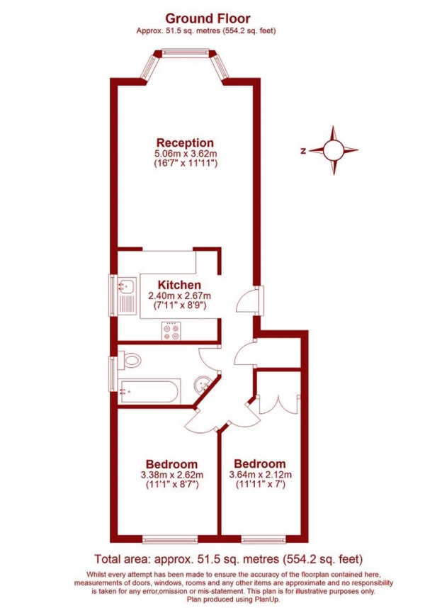 Floor Plan Image for 2 Bedroom Flat for Sale in Alphea Close, Colliers Wood, London