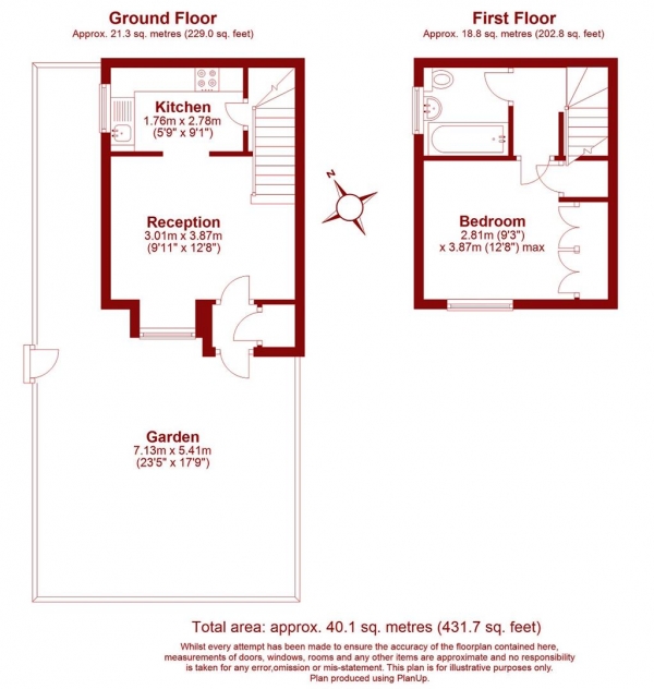 Floor Plan Image for 1 Bedroom Property for Sale in Liberty Avenue, Colliers Wood, London