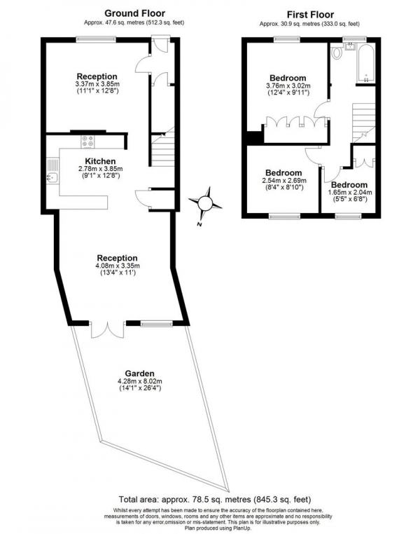 Floor Plan Image for 3 Bedroom Terraced House for Sale in Shaftesbury Road, Carshalton