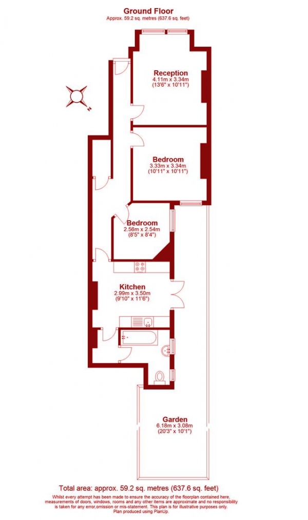 Floor Plan Image for 2 Bedroom Maisonette for Sale in Byegrove Road, Colliers Wood, London