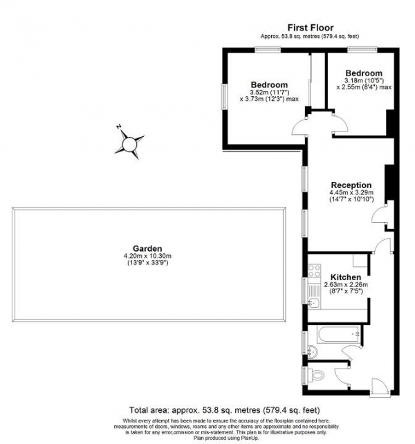 Floor Plan Image for 2 Bedroom Flat for Sale in Garratt Lane, Tooting, London