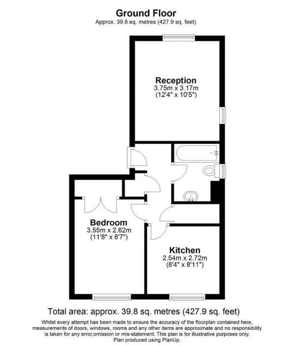 Floor Plan Image for 1 Bedroom Flat for Sale in Bodmin Street, Earlsfield, London