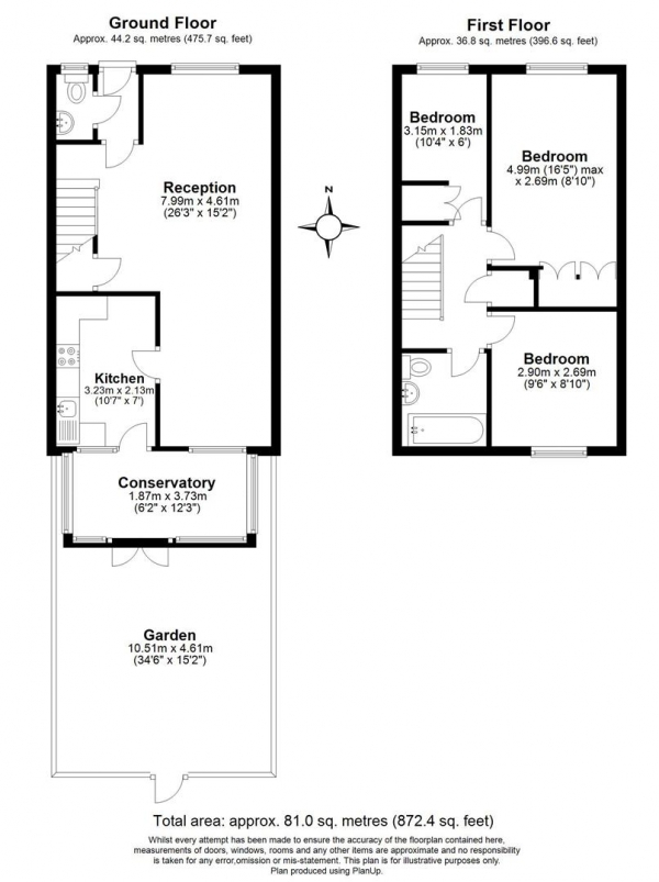 Floor Plan Image for 3 Bedroom Property for Sale in Willmore End, Wimbledon