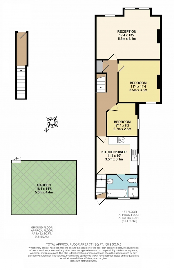 Floor Plan Image for 2 Bedroom Maisonette for Sale in Mellison Road, London